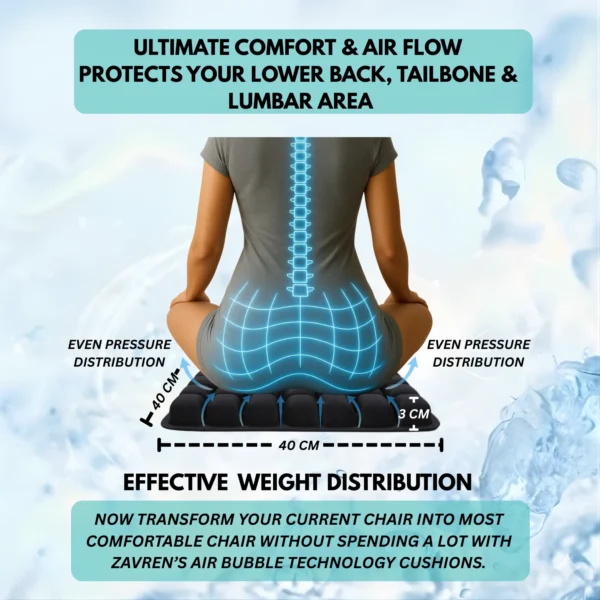 Zavren inflatable seat cushion with built in pump